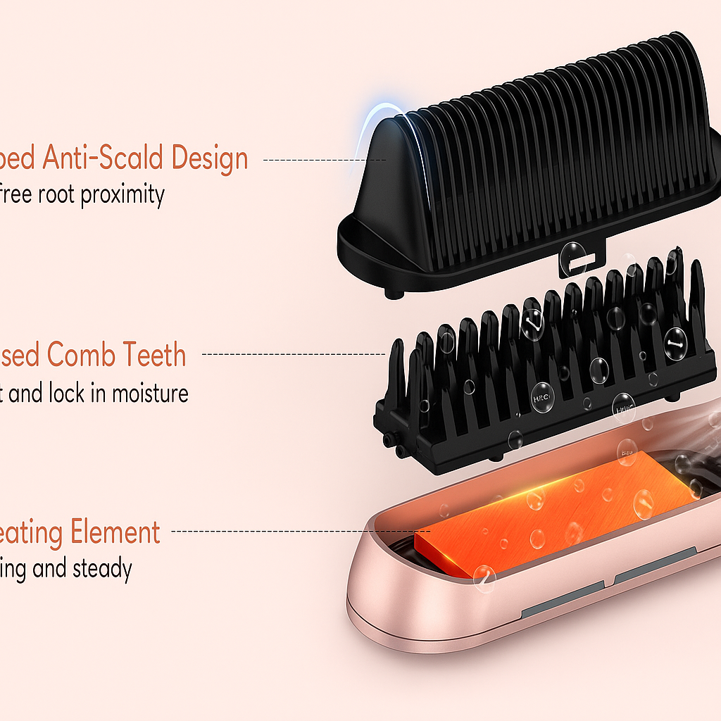 Professional Electric Hair Straightener Comb Brush